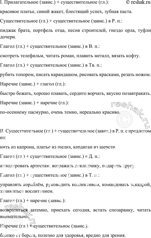 Изображение Выпишите словосочетания по группам в соответствии с приведёнными ниже схемами. Составьте ещё по одному словосочетанию на каждую схему.I. Прилаг. + сущ.: ...	Сущ. +...